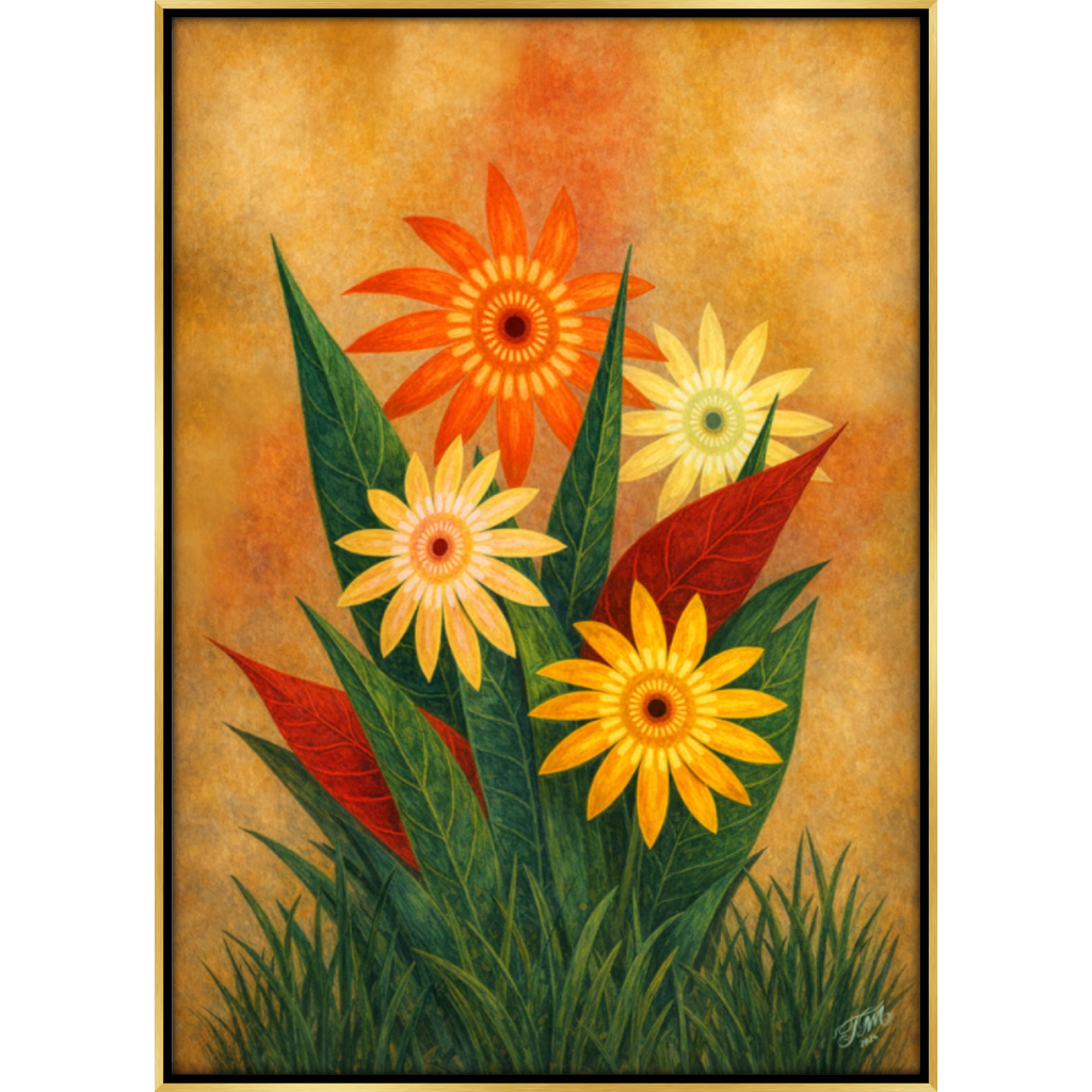 Desert Daisies Black Gold Frame Floating Frame 108 FG A2.png