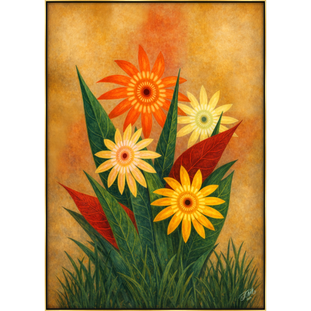 Desert Daisies Black Gold Frame Floating Frame 108 FG A0.png