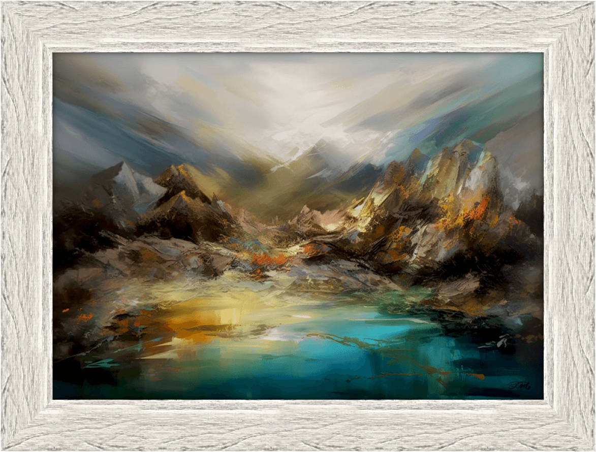Rugged Mountain Abstract White Frame 406H A3.png