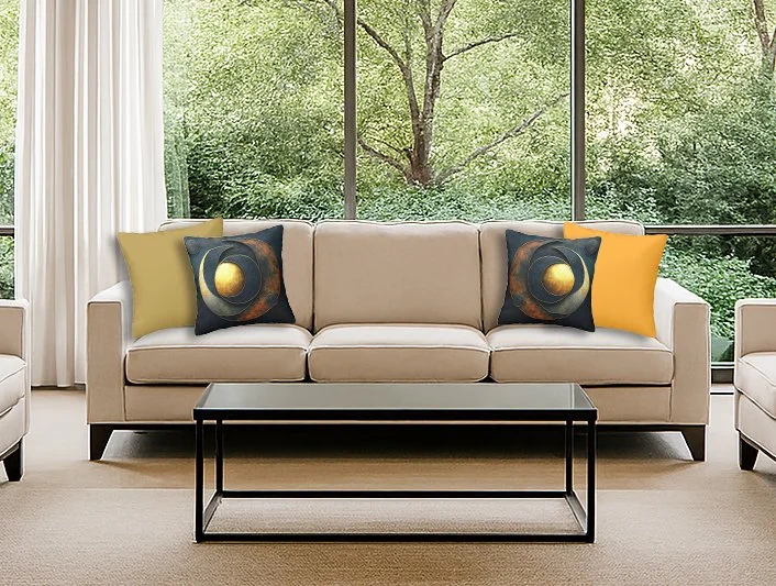 Metallic Eclipse Throw Pillow Cushion Covers Set of 4