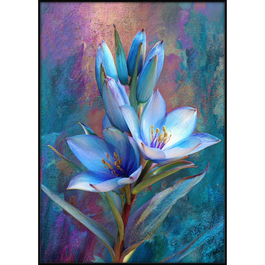 Blue Puya A0 Black Grain Float Frame 108FO.png