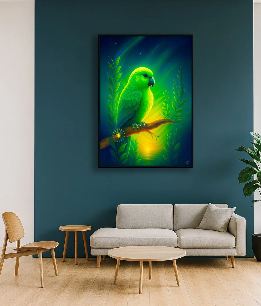 Lumen Perch Digital Art Illustration Canvas Print or Float Framed