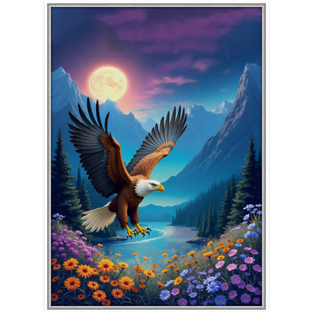 Eagle Soars White Grain FLoat Frame 108HO A3.png