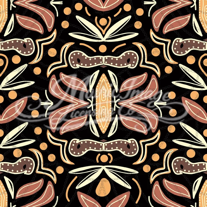 Earthy Twirlies PNG Transparent Digital Tile Download