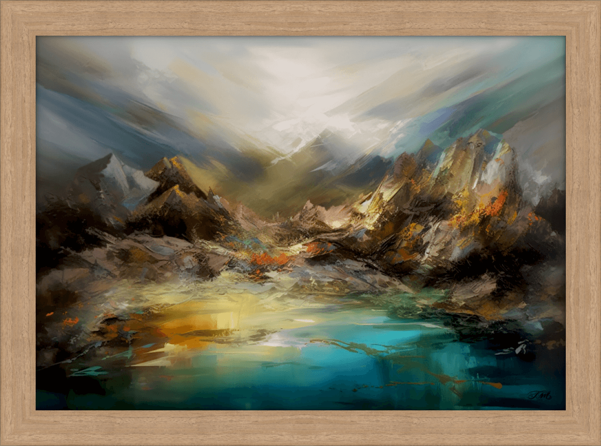 Rugged Mountain Abstract Stained Frame 103VM A4.png