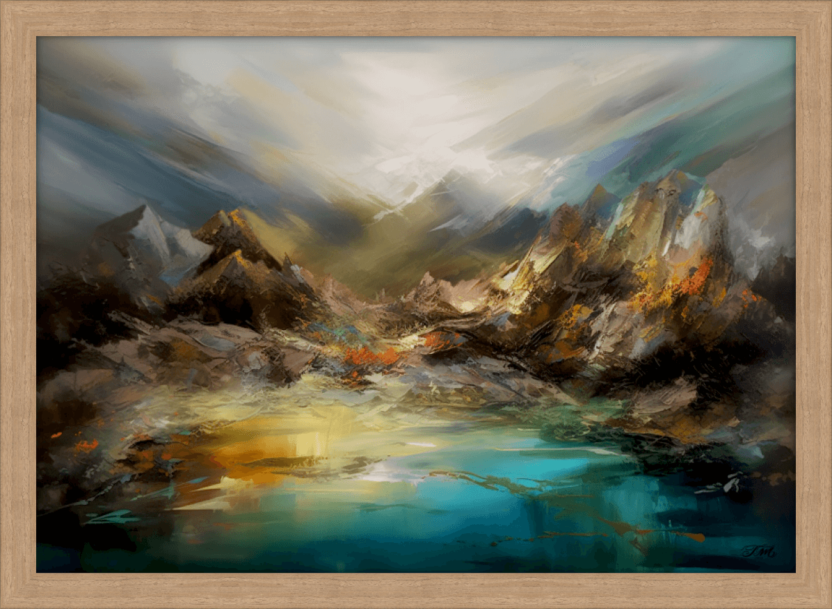 Rugged Mountain Abstract Stained Frame 103VM A3.png