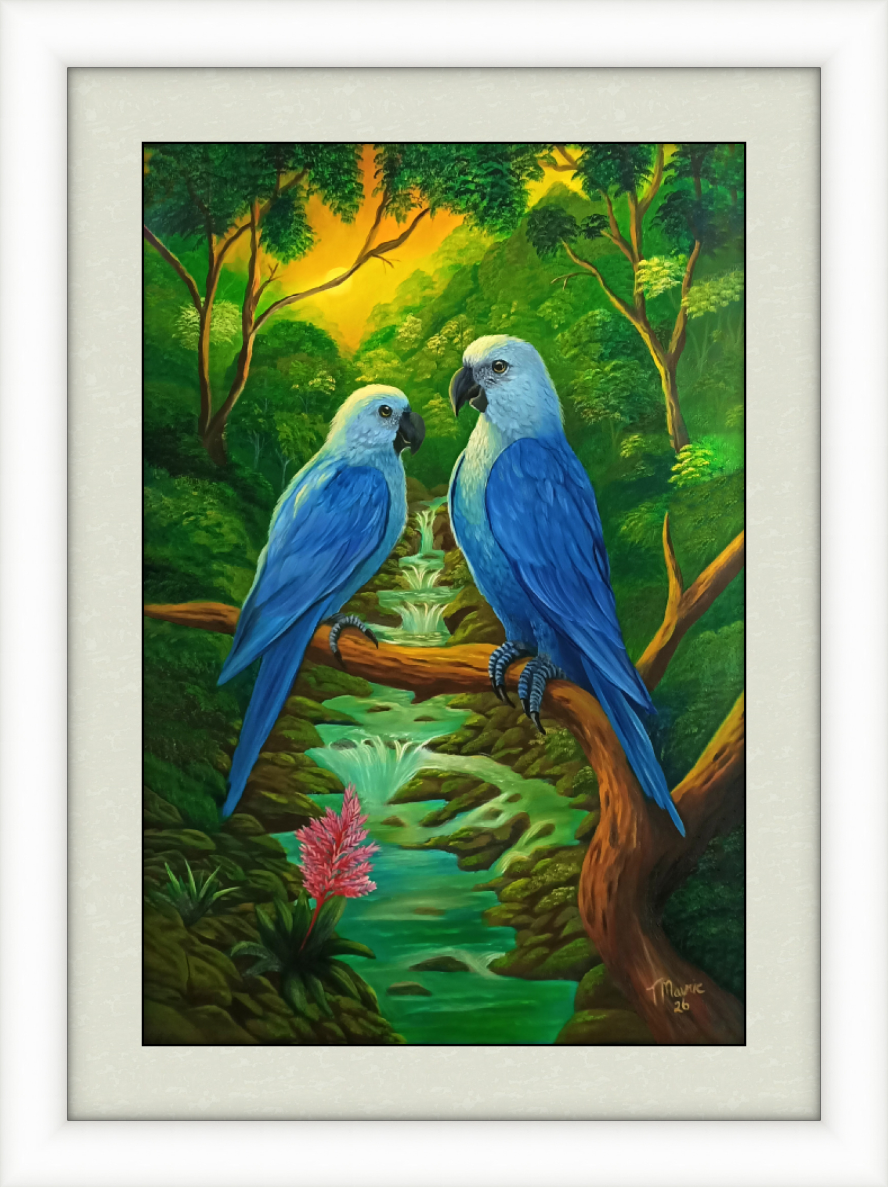 I'm the Boss Blue Parrots White Frame 181H 40 x 60 cm M119-BC Beige (Shadowed) 5.1.png