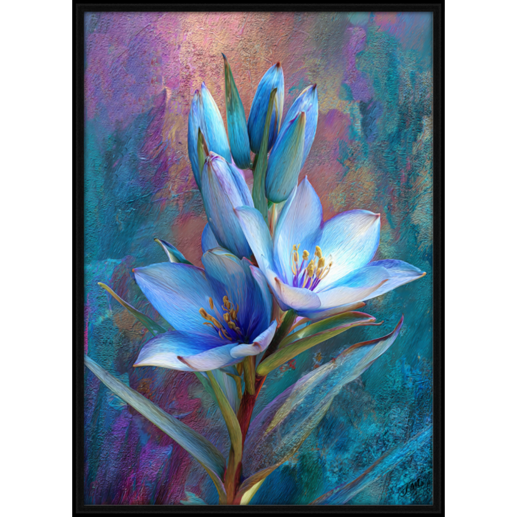 Blue Puya A4 Black Grain Float Frame 108FO.png