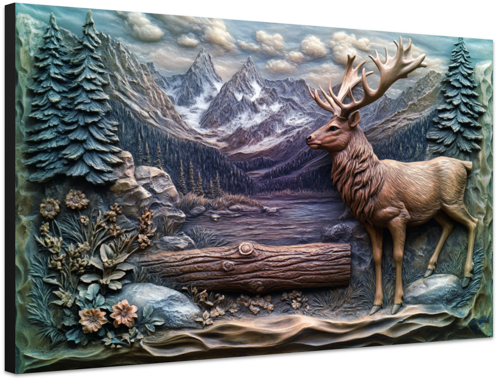 Snowy Mountain Wooden Art Print.jpg