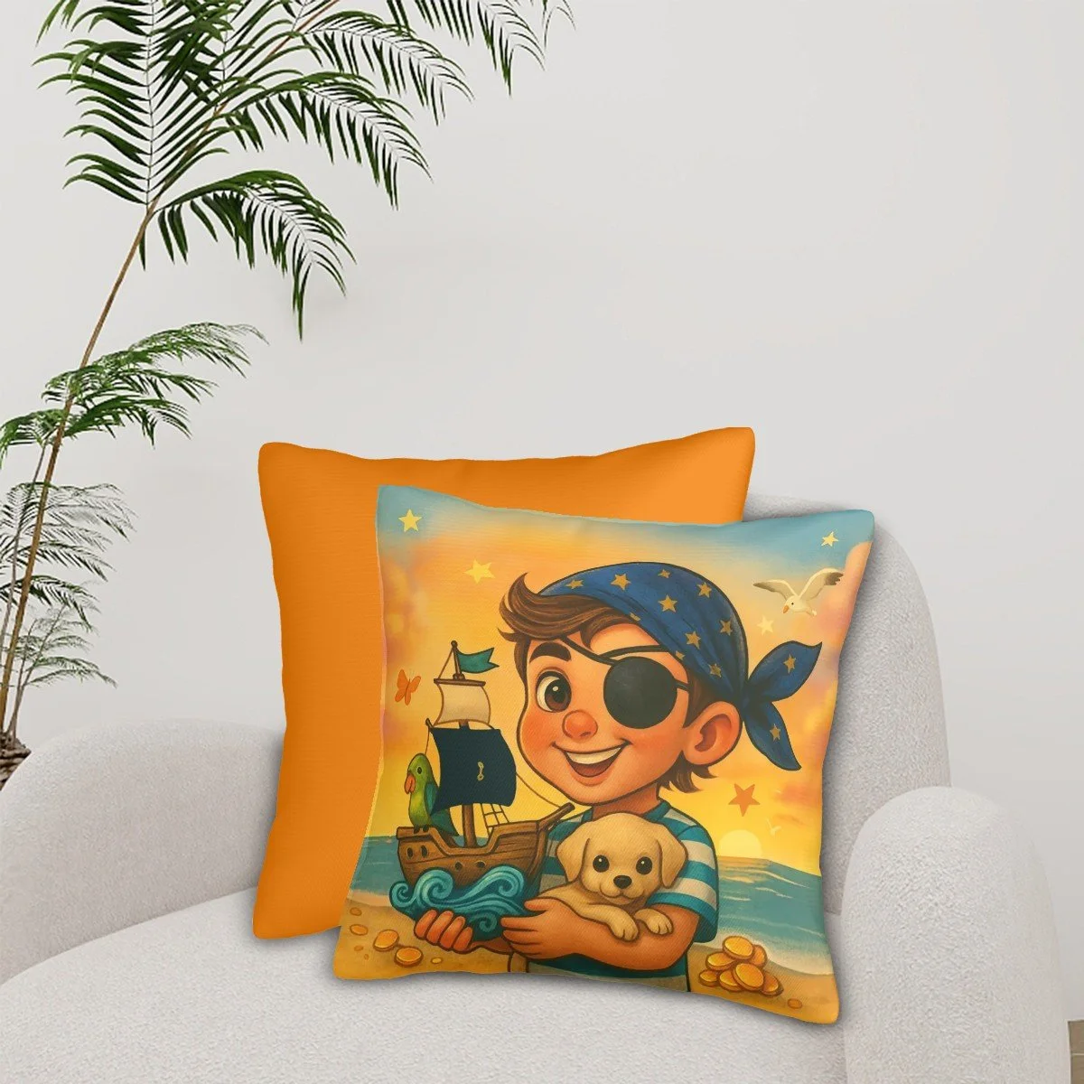 Little Matey & the Golden Horizon - all Seasons Throw Pillow Covers Set of 2
