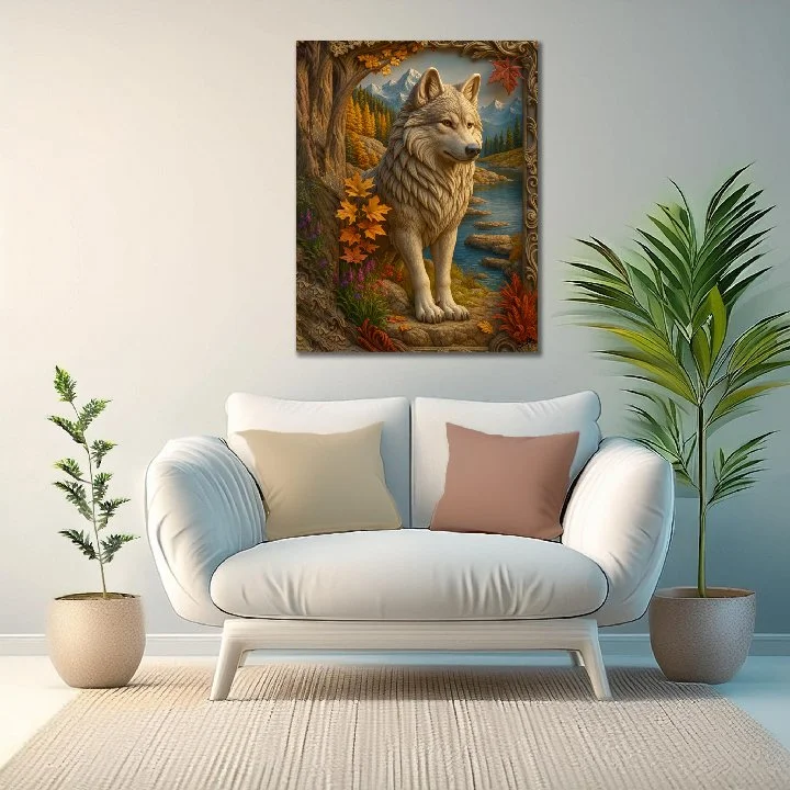 Majestic Wolf 3D Wooden Art Print