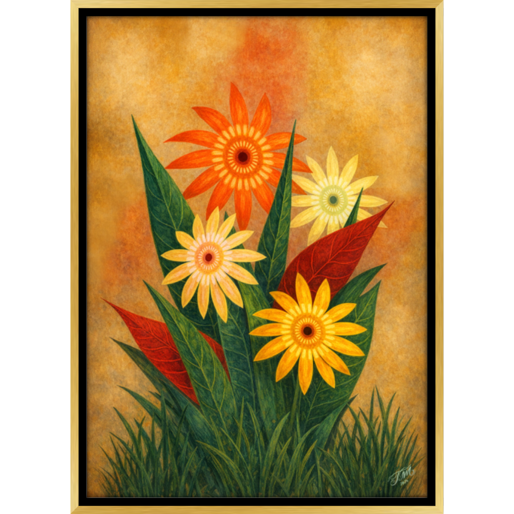 Desert Daisies Black Gold Frame Floating Frame 108 FG A4.png