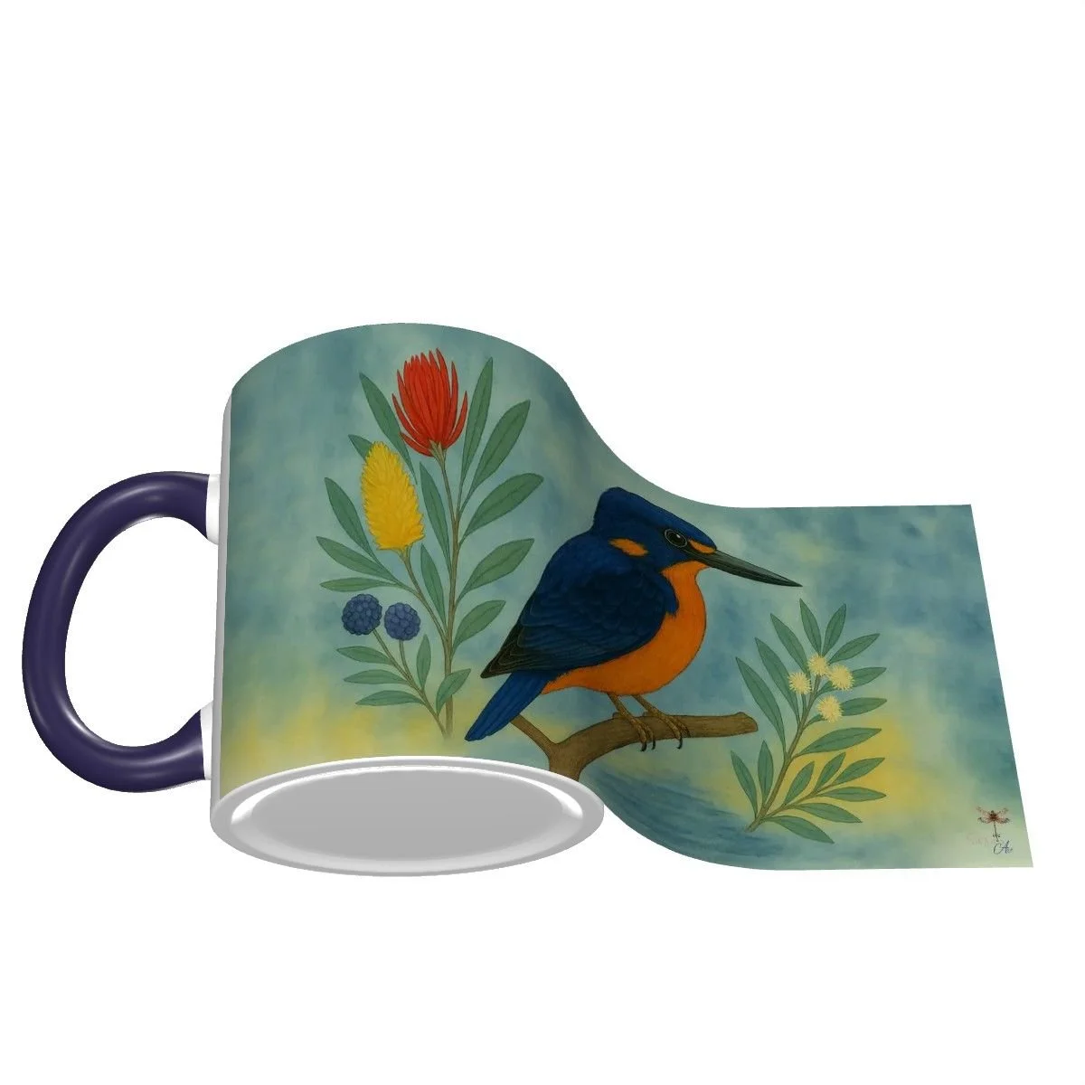 Indigo Kingfisher Bird - 11 oz Mug