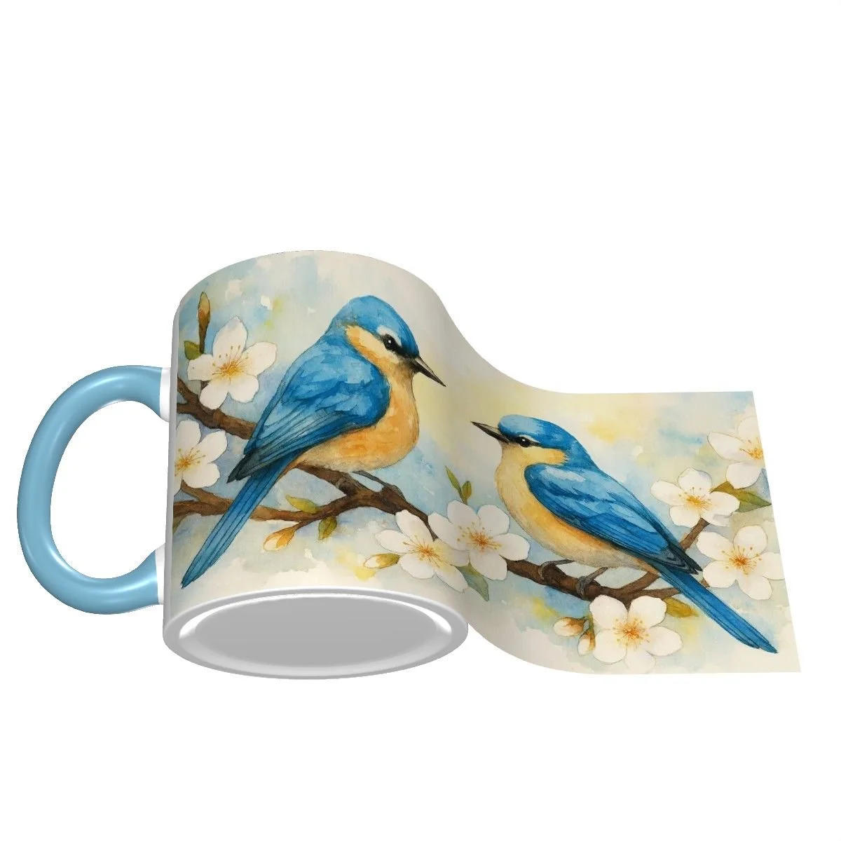 Blue Birds Water Painting 11 oz Mug