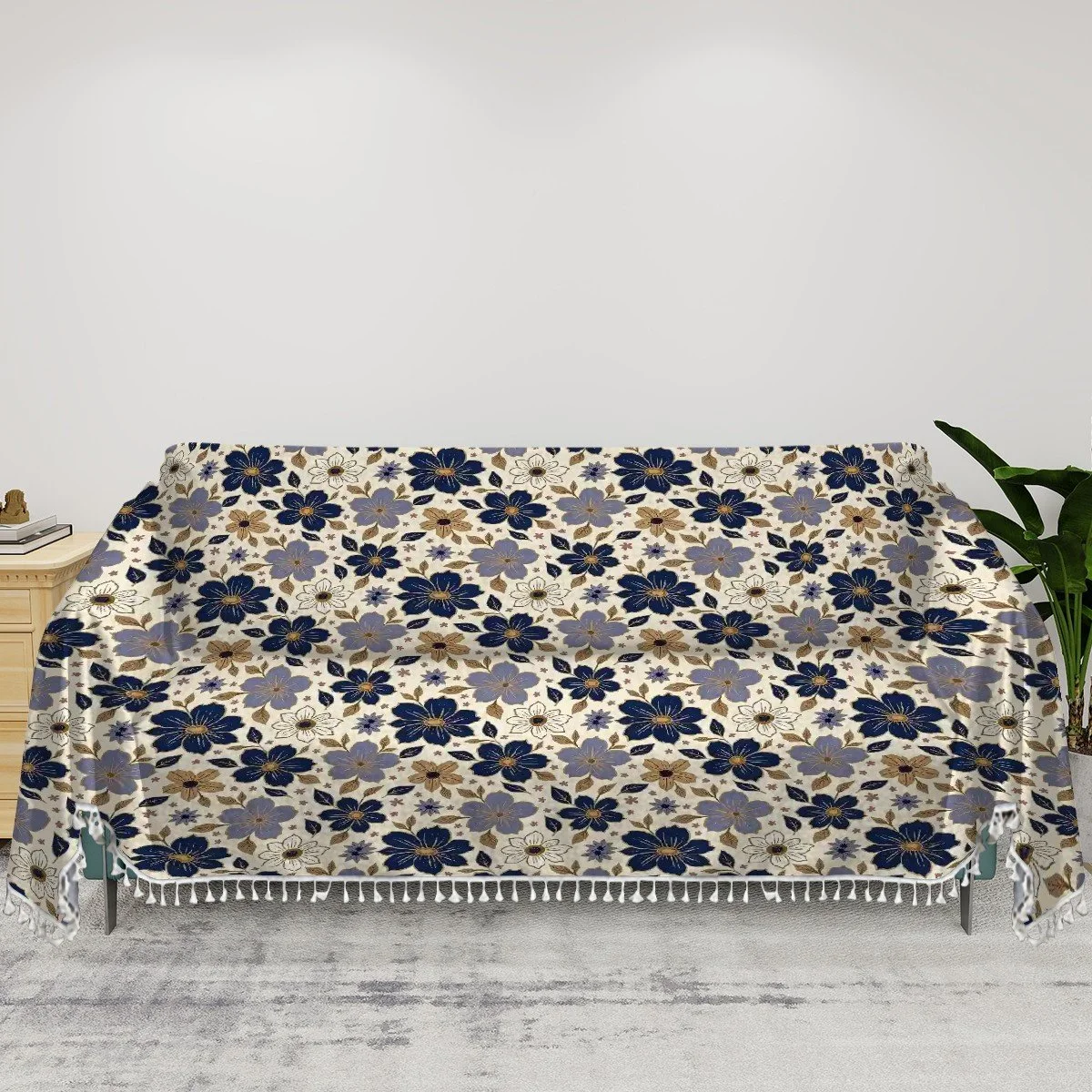 Whispers of Petal shade Sofa Fringed Cover