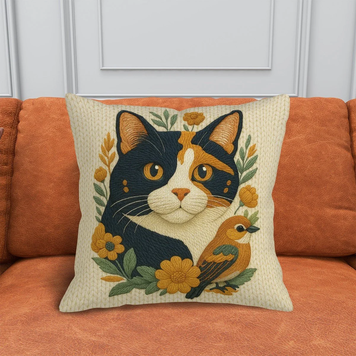 Mitch the Cat Corduroy Cushion Covers