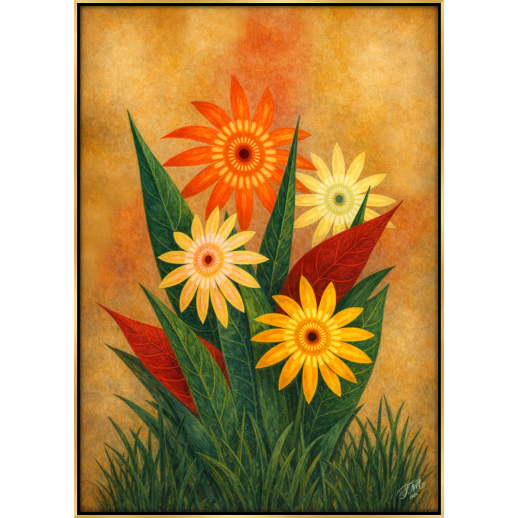 Desert Daisies Black Gold Frame Floating Frame 108 FG A1.png