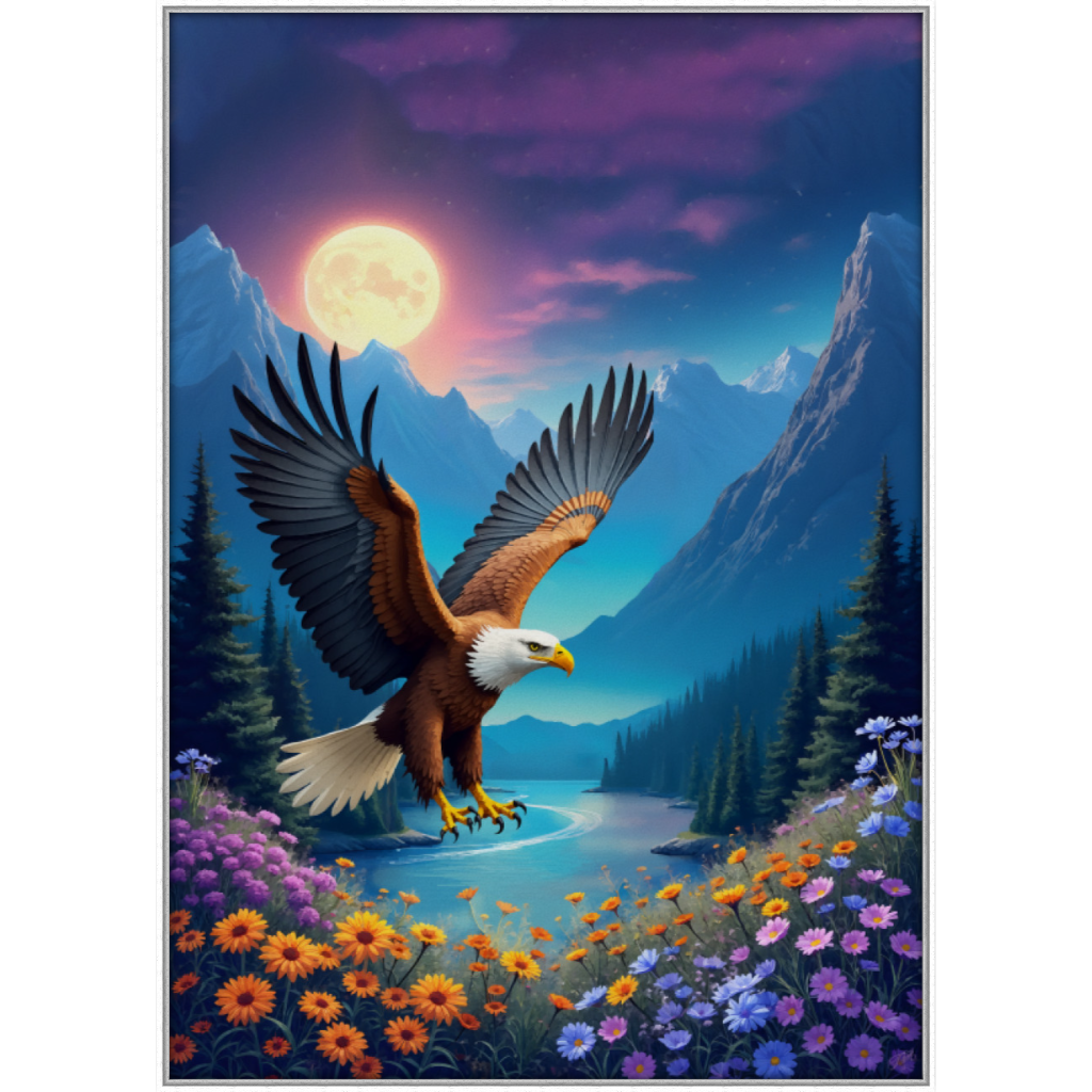 Eagle Soars White Grain FLoat Frame 108HO A1.png