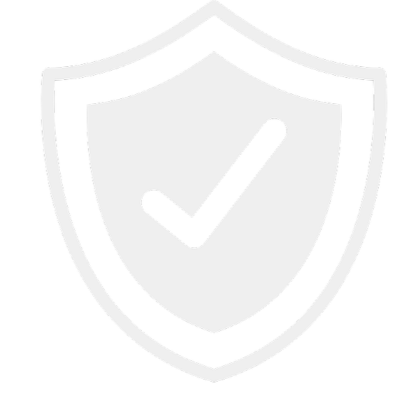 Shield icon with a checkmark in the center, symbolizing protection or security.