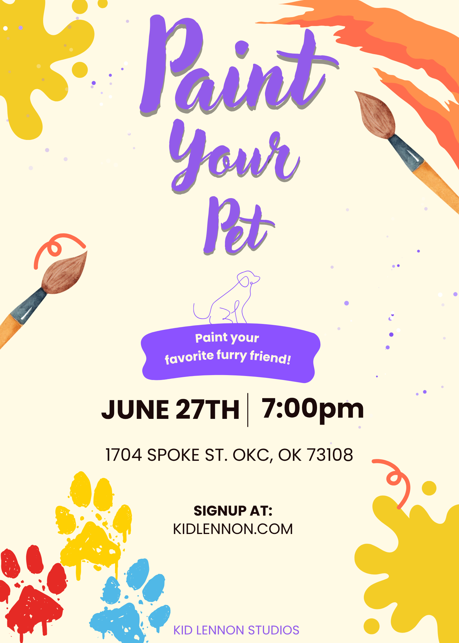 Paint Your Pet Night at Kid Lennon Studios