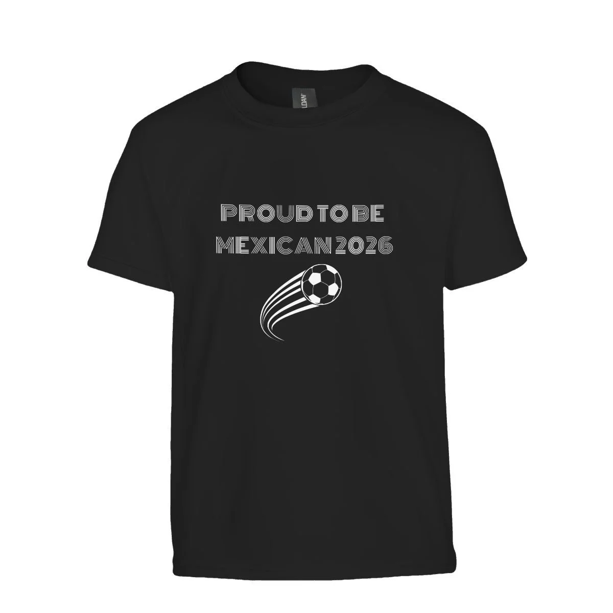 Proud to Be Mexican® – Black Unisex Kids T-Shirt World Cup Supporter Dynamic Soccer Ball