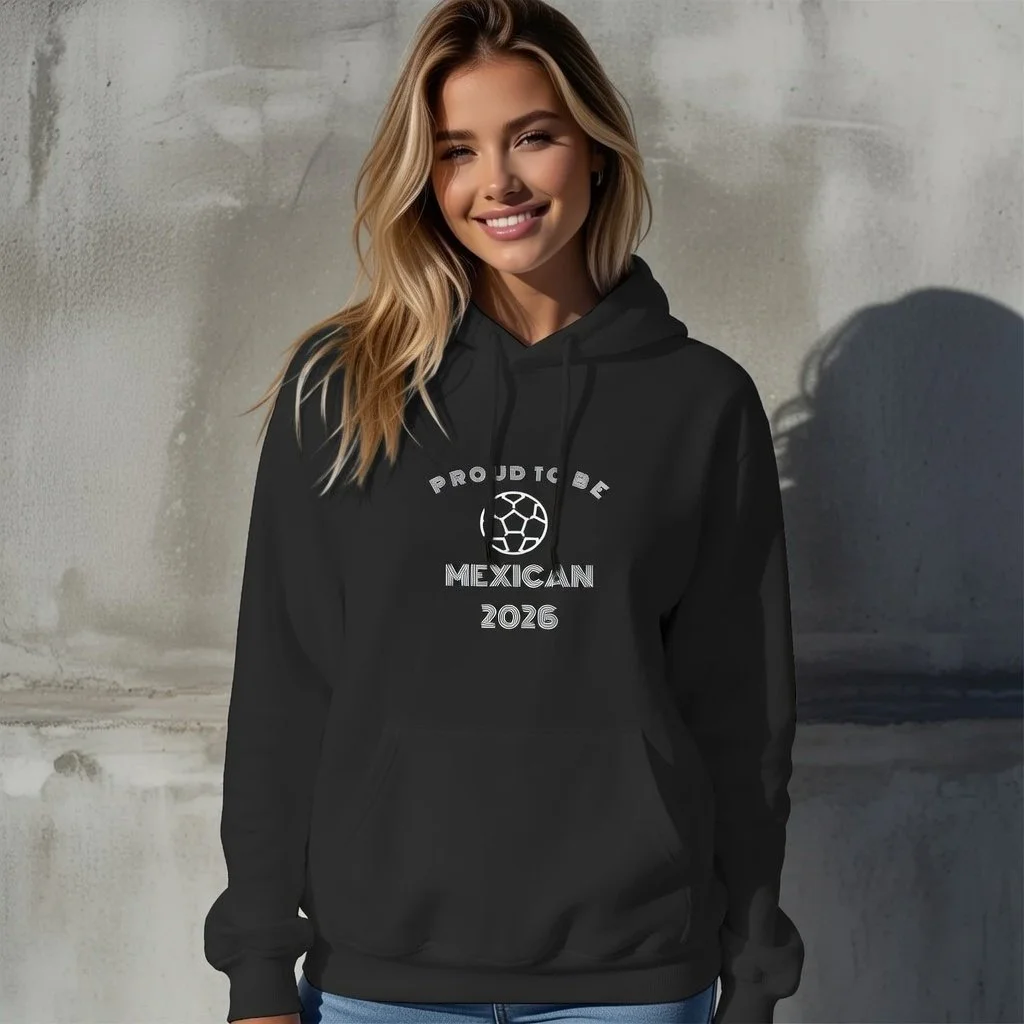 Proud to Be Mexican® – World Cup Supporter Black Unisex Hoodie Soccer Ball