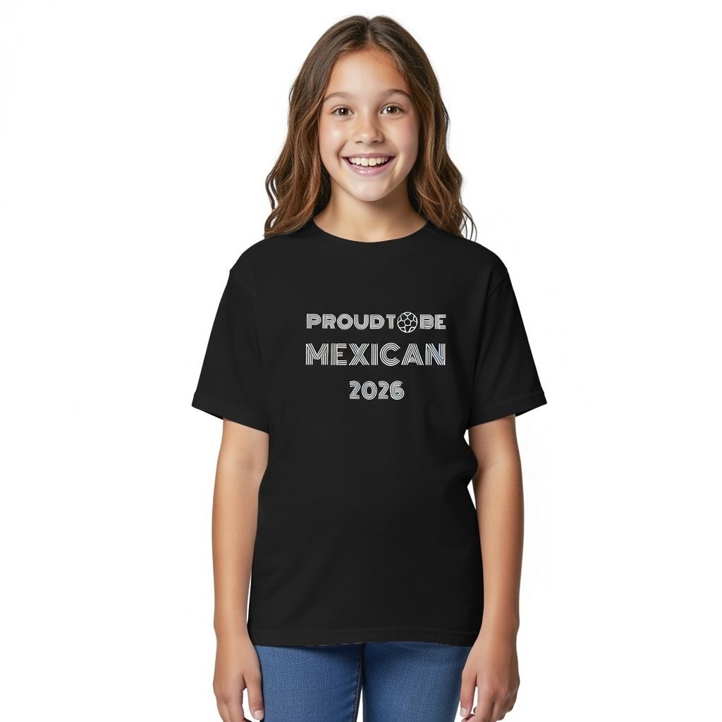 Proud to Be Mexican® – Black Unisex Kids T-Shirt World Cup Supporter 2026