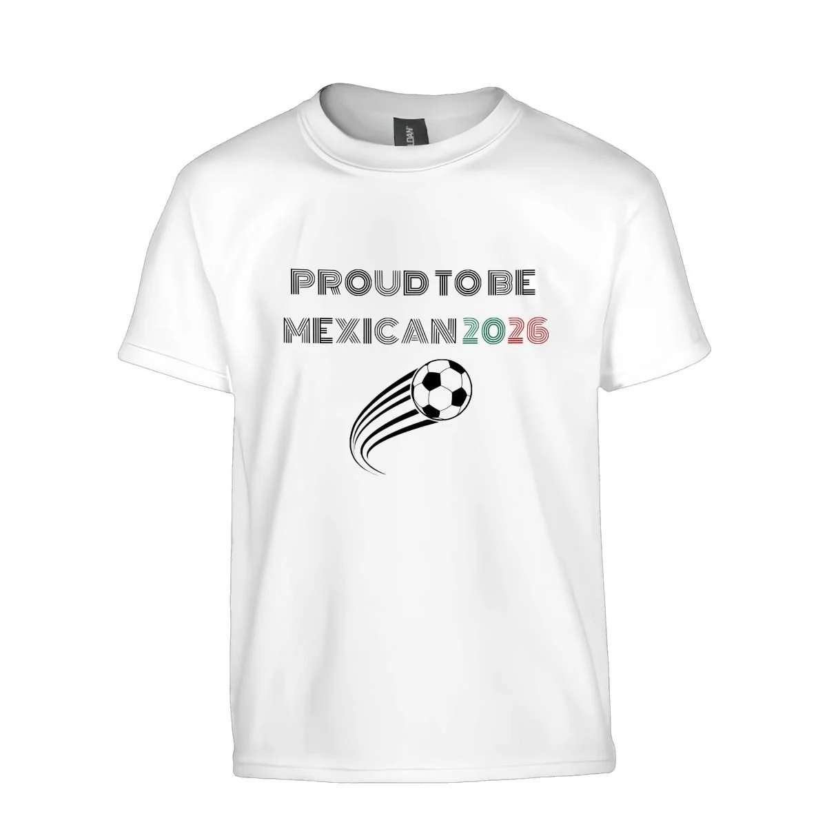 Proud to Be Mexican® – White Unisex Kids T-Shirt World Cup Supporter Dynamic Soccer Ball