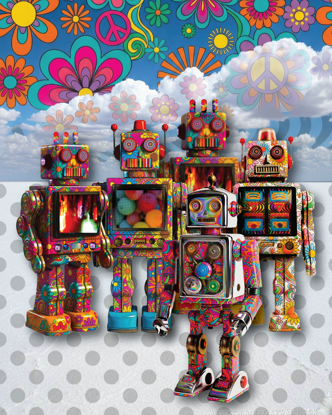🛰️ Mission Log: Psychedelic Robot Landing