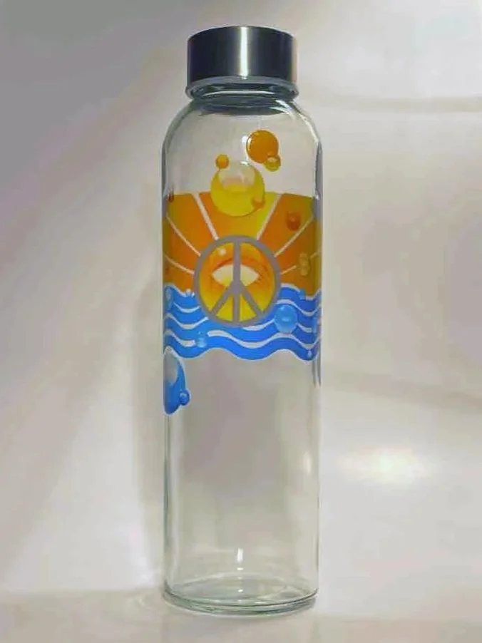 Radiant Ascension Peace Glass Juice Bottle