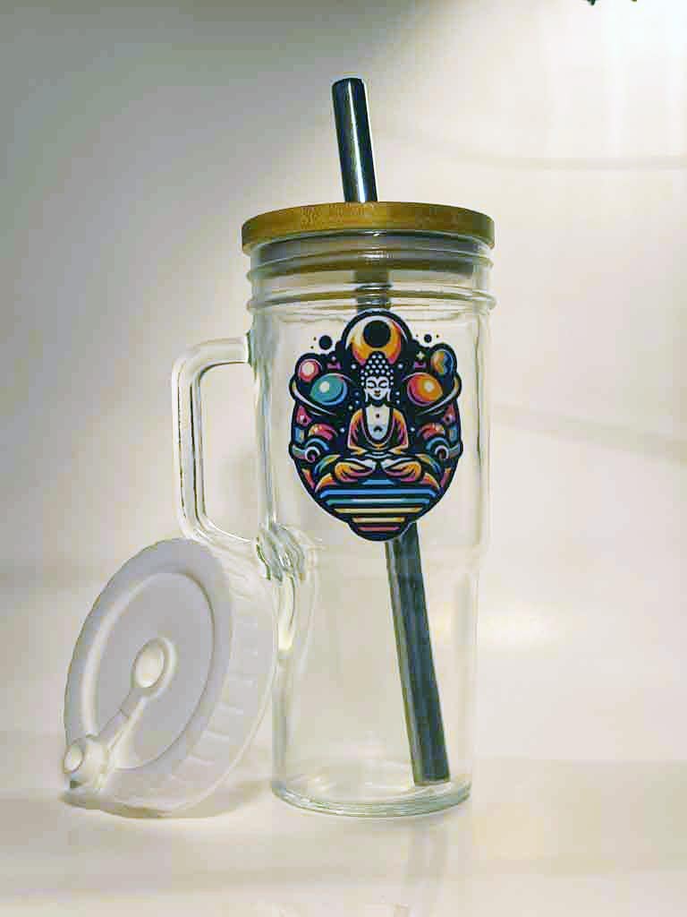 The Meditating Buddha Glass Tumbler