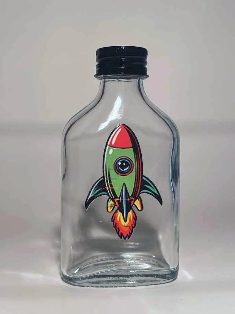 Retro-Cosmic Rocket Flask
