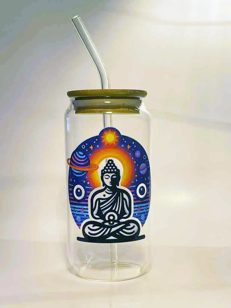 Cosmic Buddha Zen Glass Can