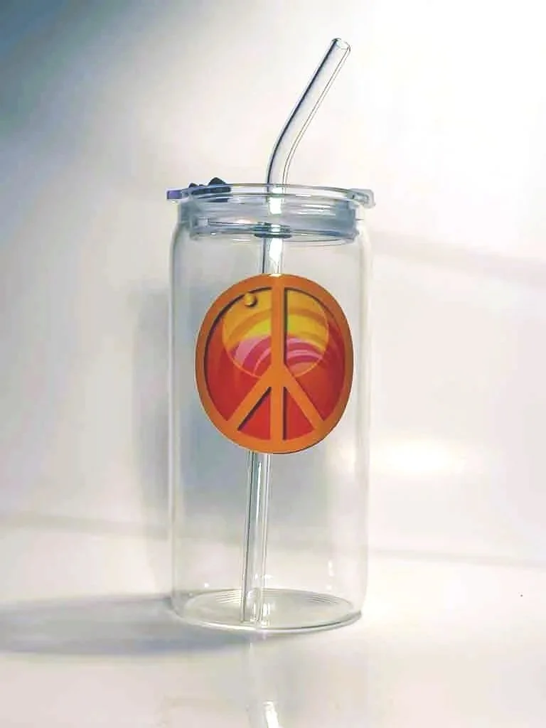 The "Desert Sunset" Peace Can Glass