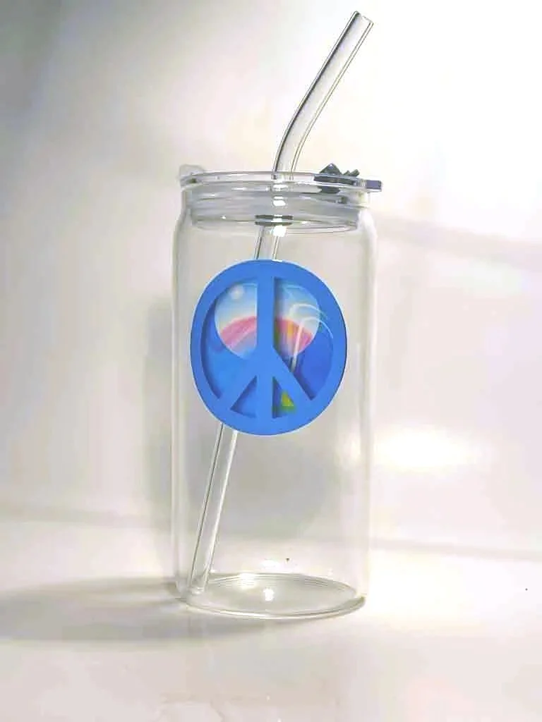 Retro Zen Peace Glass Can