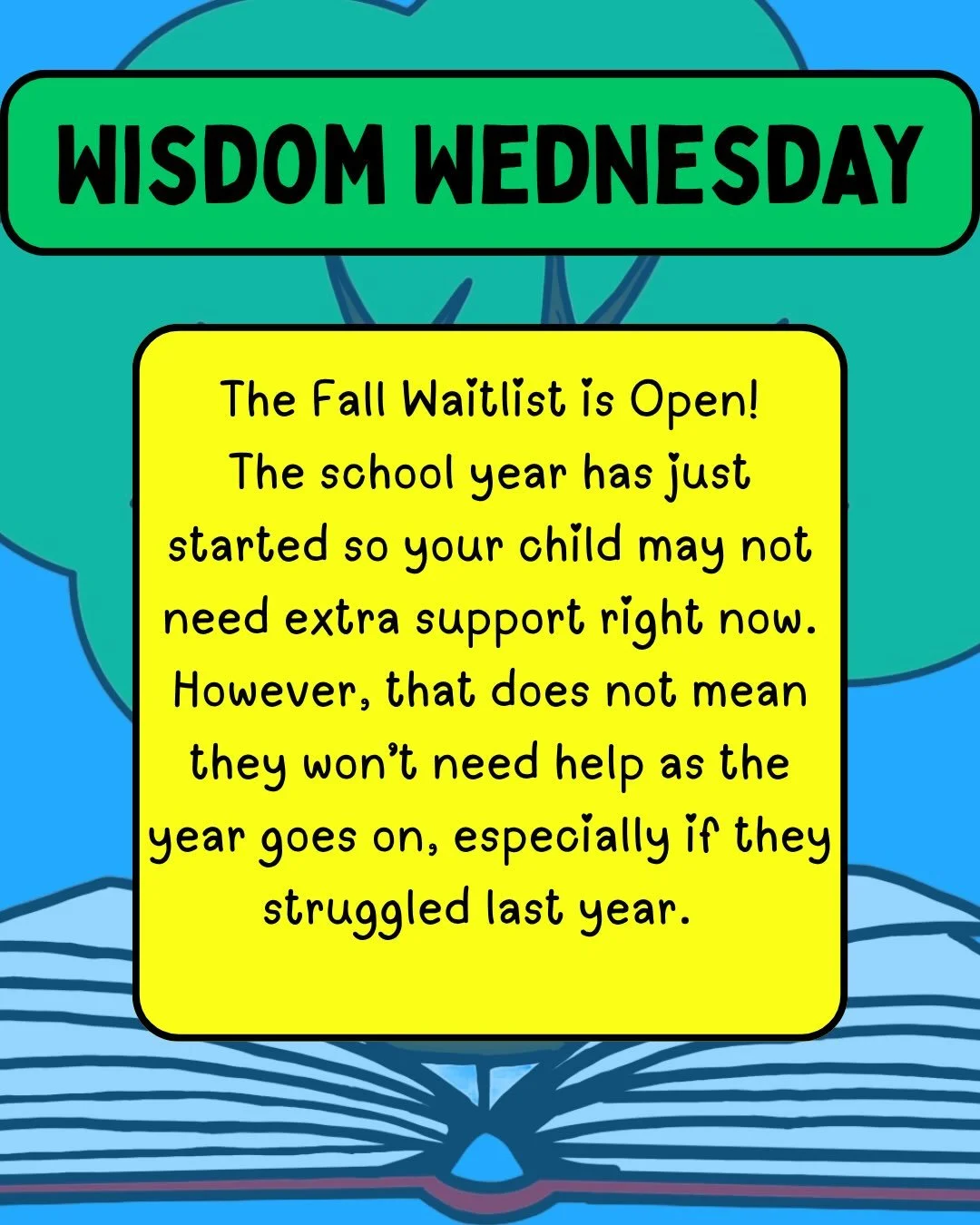It&rsquo;s 💡Wisdom Wednesday💡 and our fall waitlist is open! Reserve a just-in-case spot today at bloomingbudstutoring.com/book 🩵

#tutor #virtualtutor #elementarytutor #elementaryteacher #bloomingbudstutoring
