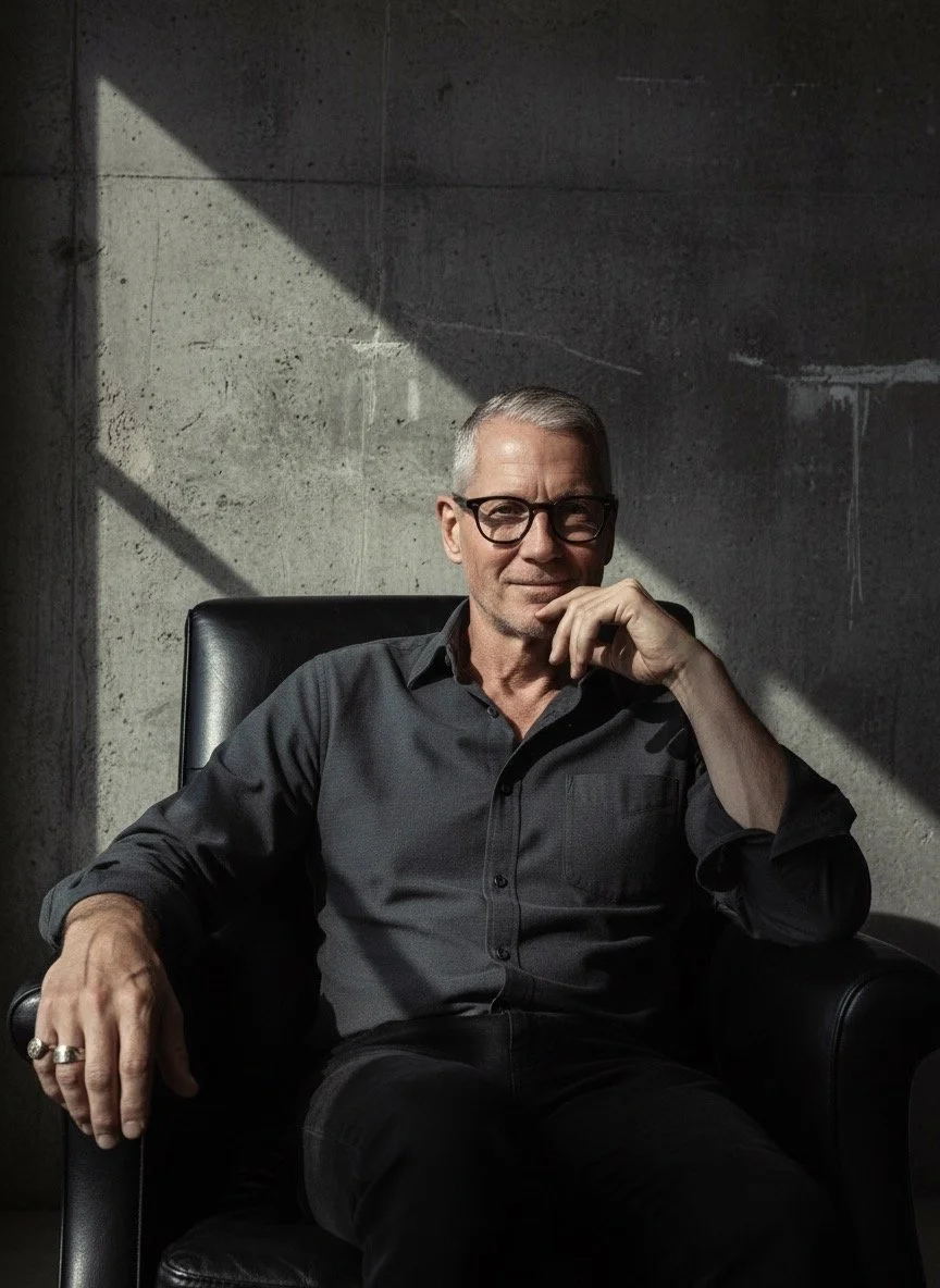 Portrait of Chuck Benya seated in a chair.