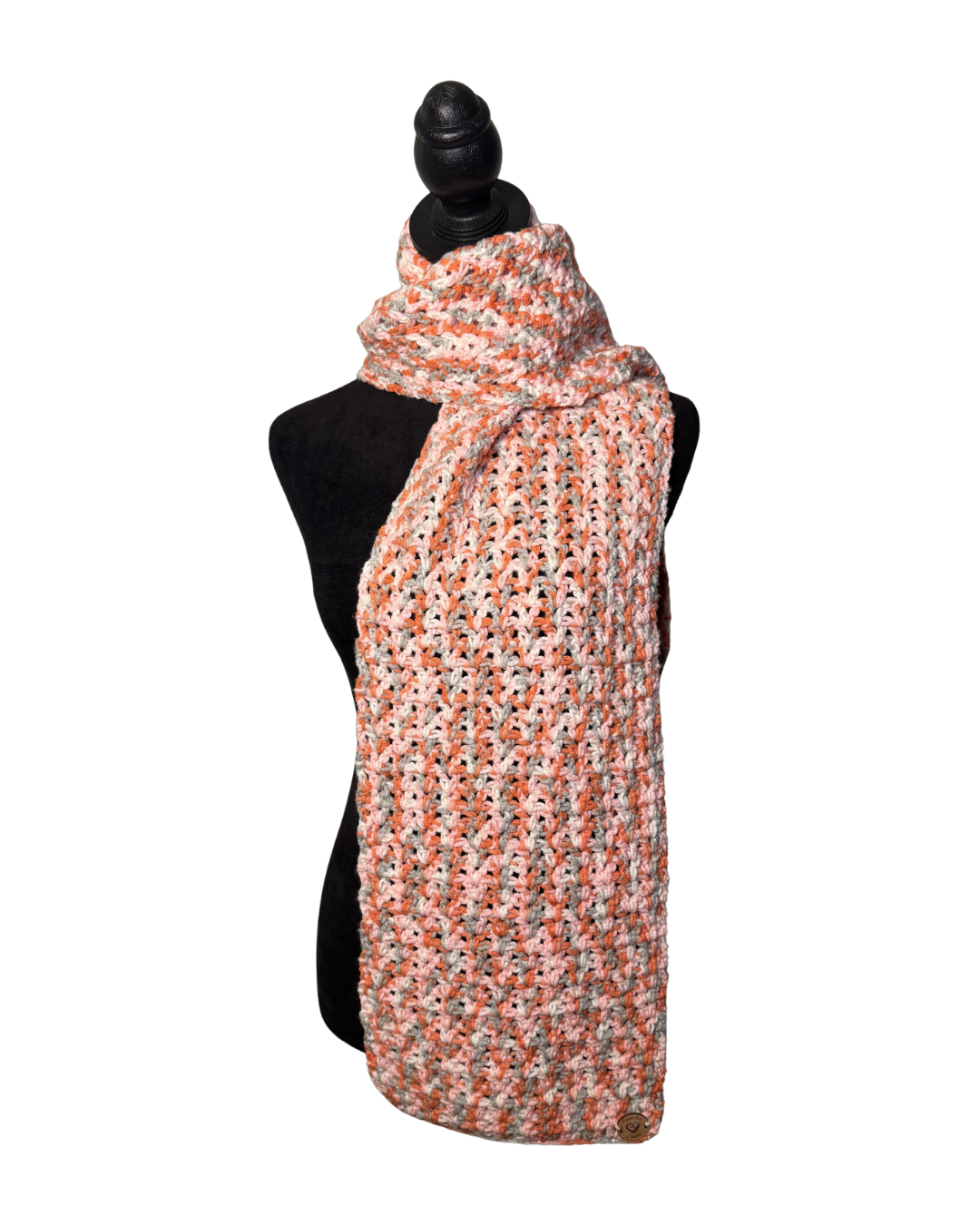 Coral V-Stitch Scarf