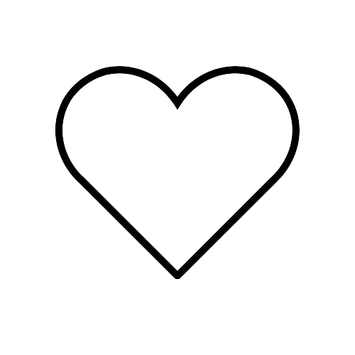 Outline of a heart on a black background
