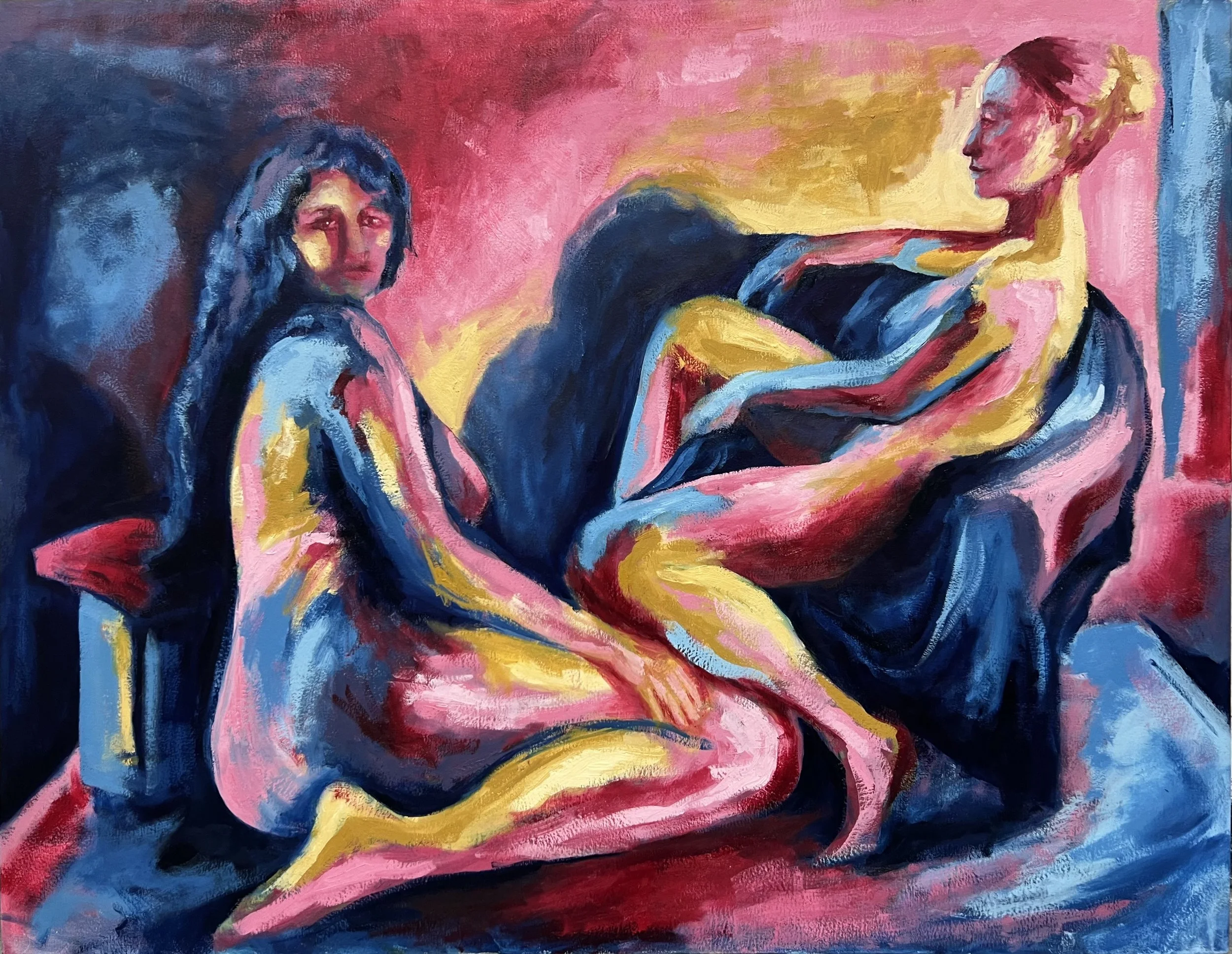 Jackie and Kristi (2024)
35" x 45"
Oil on Canvas