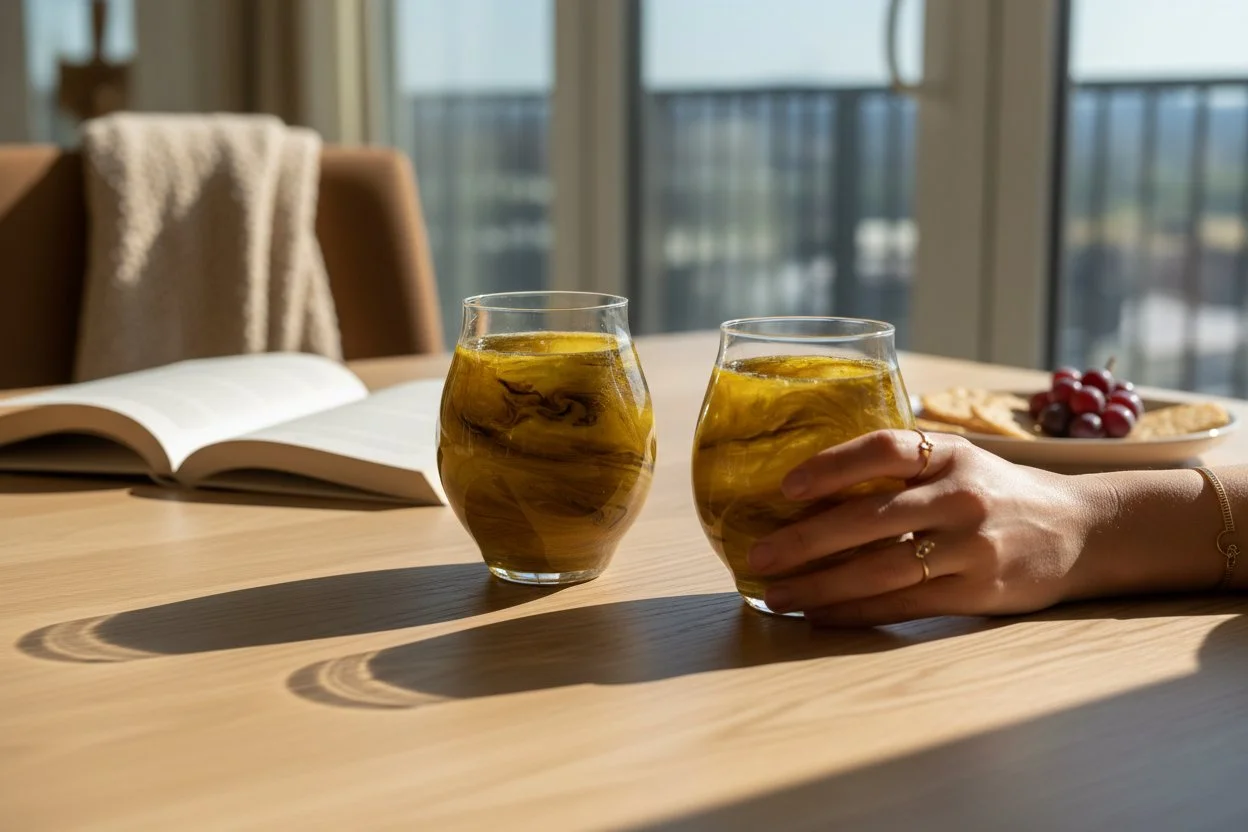 Embellished Crystal Wine Glasses - Gold