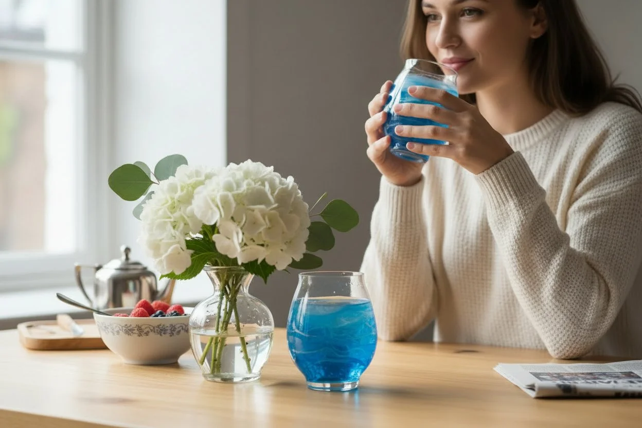 Embellished Crystal Wine Glasses - Blue
