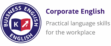 Logo for BUENESS ENGLISH with the text 'Corporate English' and 'Practical language skills for the workplace'.