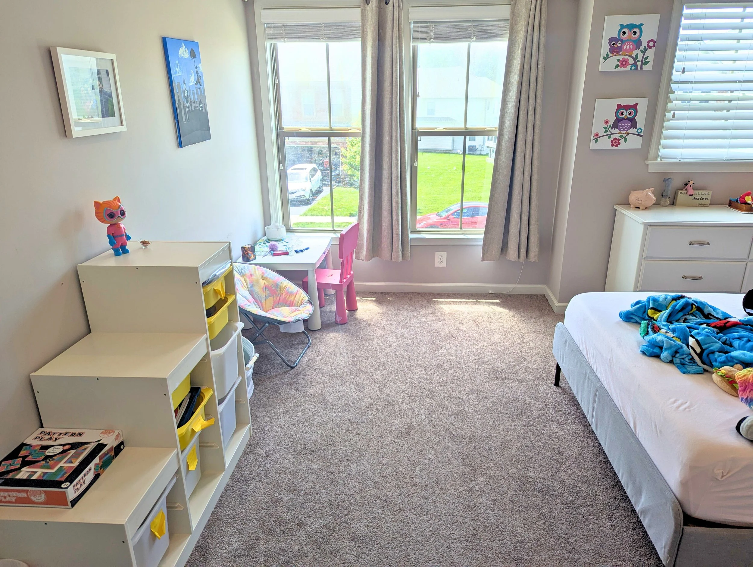 Little girl's room after decluttering and organizing