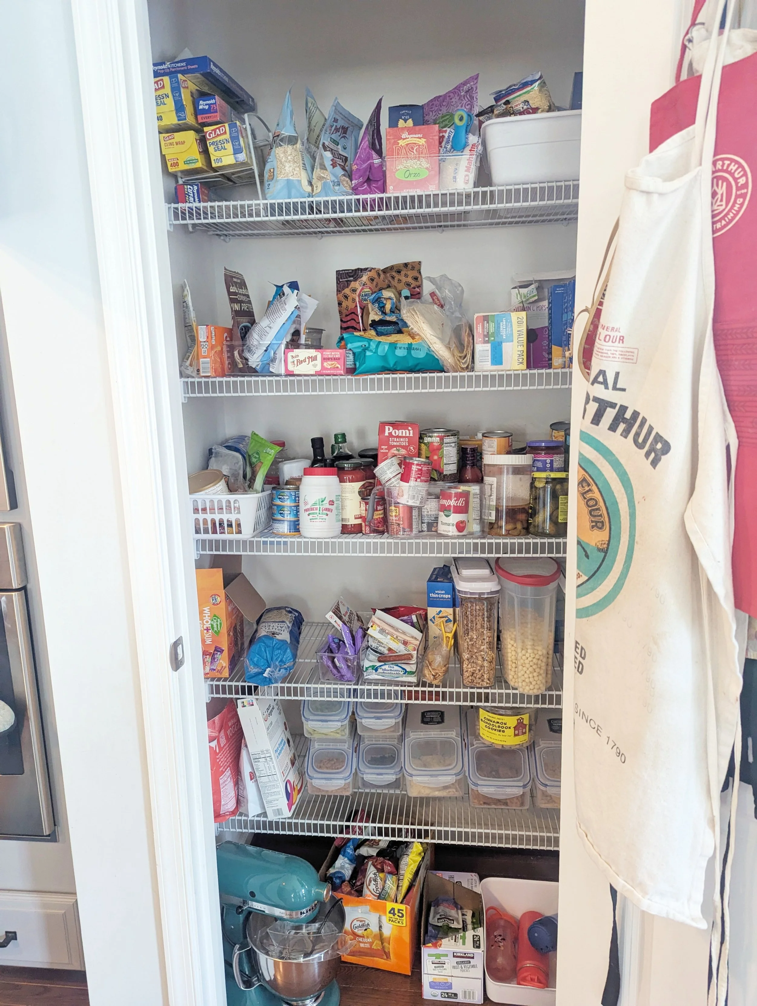 organized pantry open to view contents