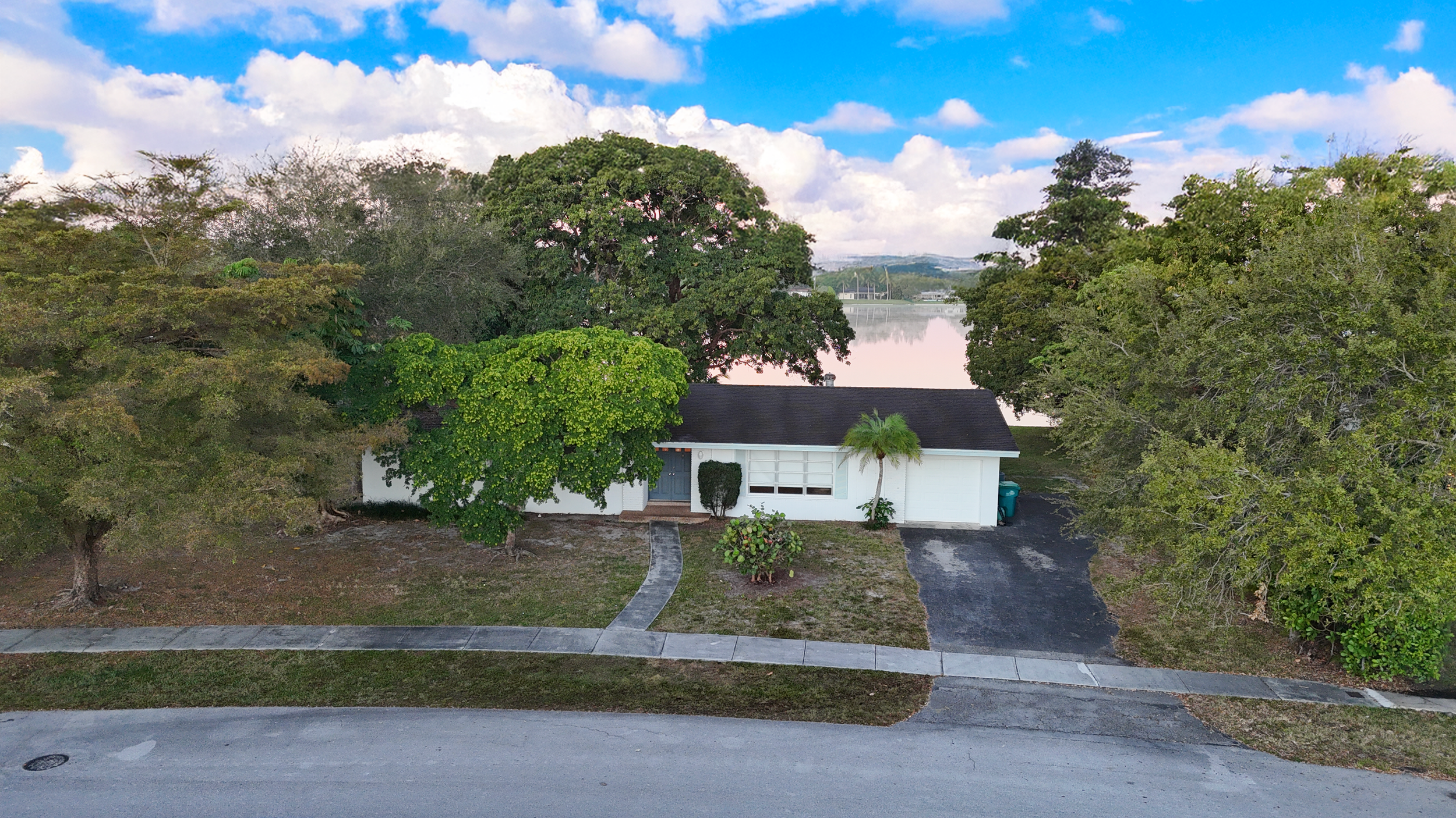 Aerial Front Elevation Lake in Rear