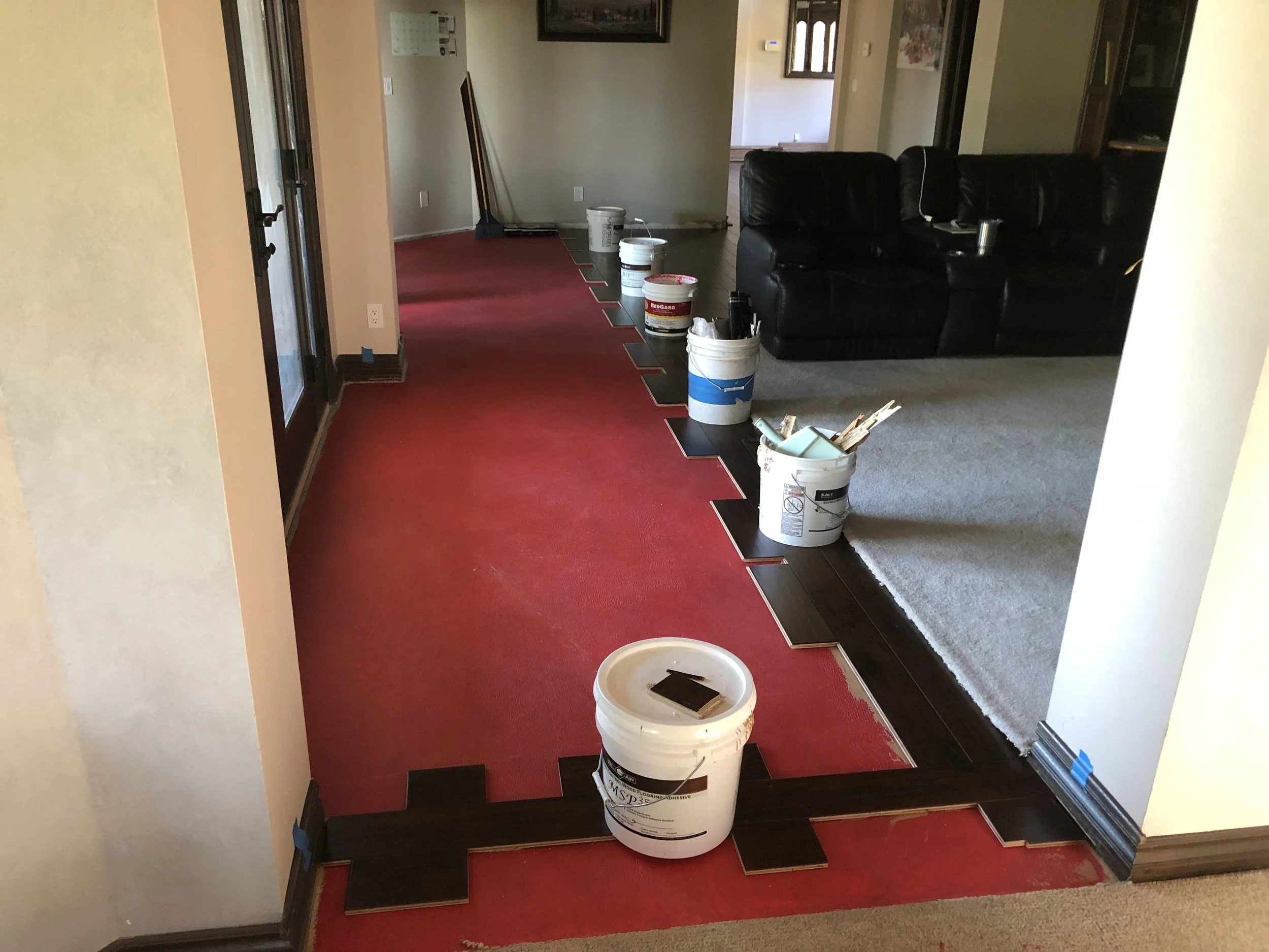 Whole House Engineered Hardwood Install with Moisture Barrier Coating