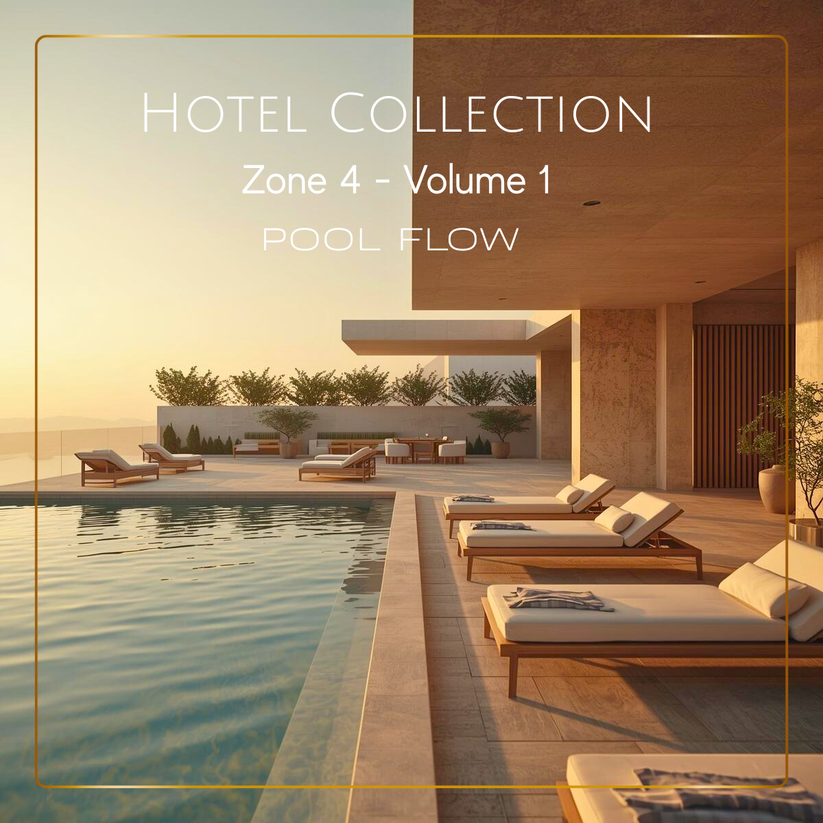 Luxury hotel rooftop pool area