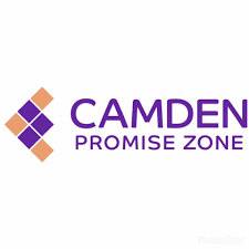 Camden Promise Zone logo with geometric designs and text