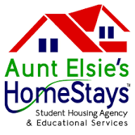 Logo for Aunt Elsie's HomeStays student housing agency & educational services.